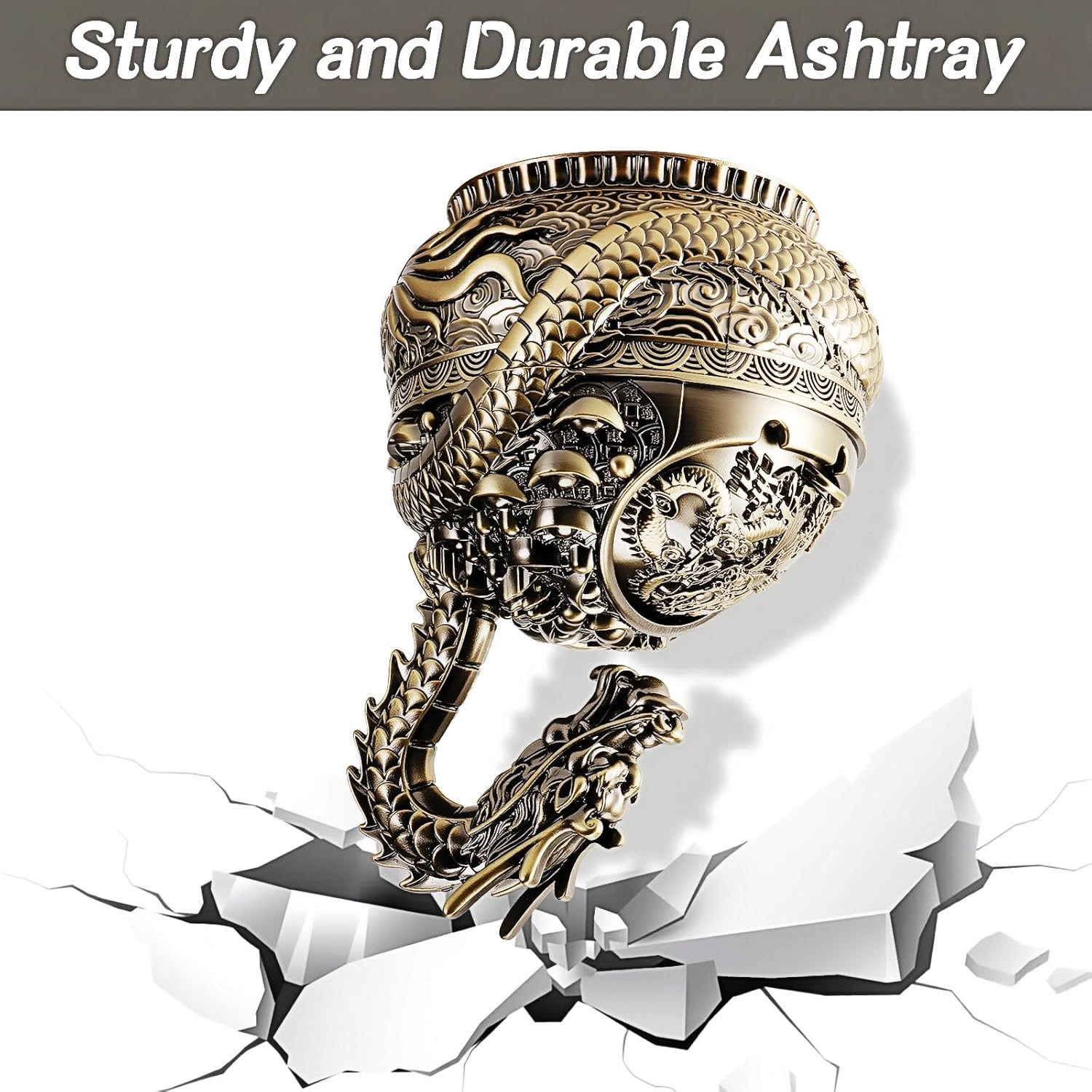 Stylitzy 2025 Dragon Ashtray with Lid for Cigarettes