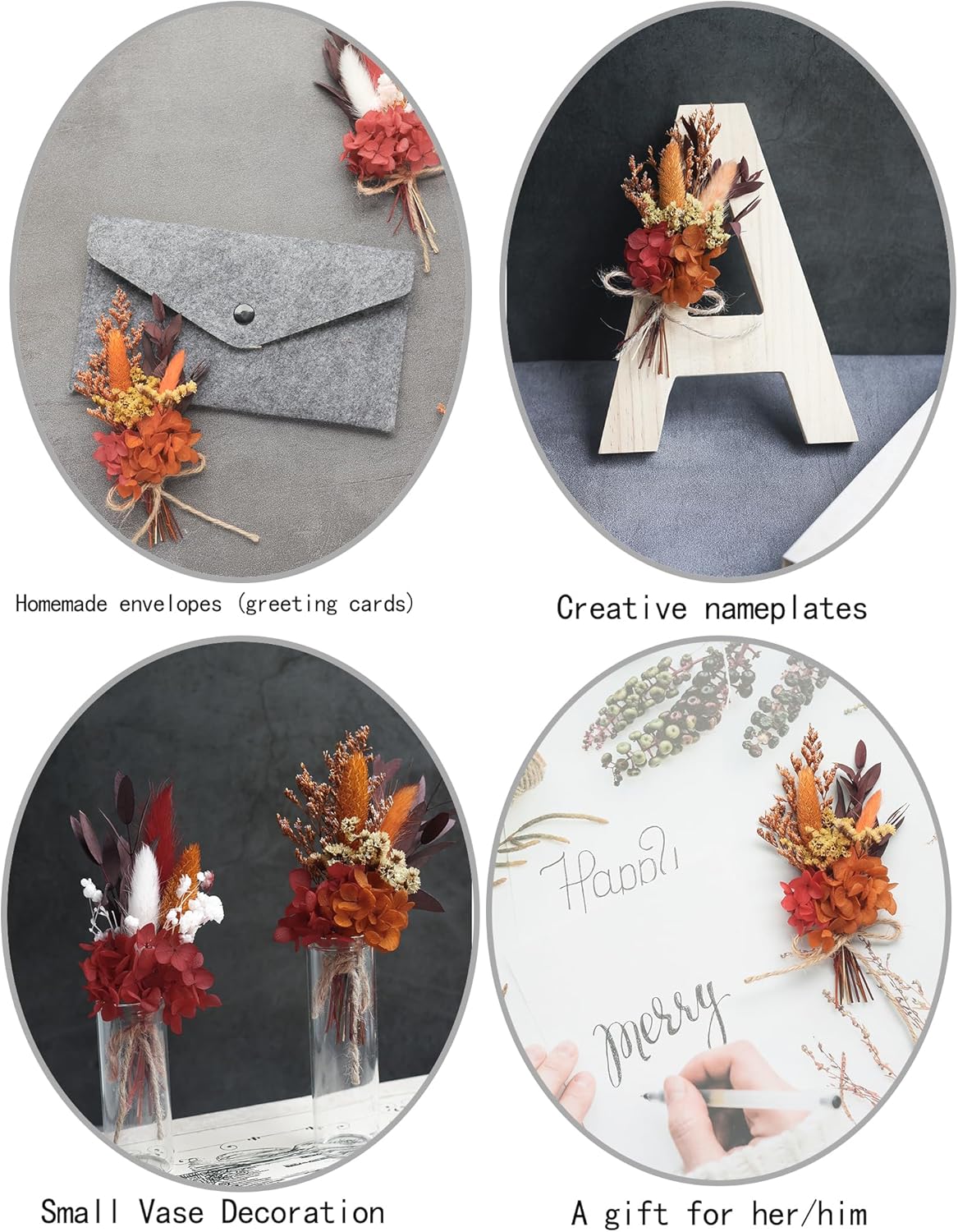 Xins Convey Mini Dried Flower Bouquet Set 12pcs Birthday Decorations