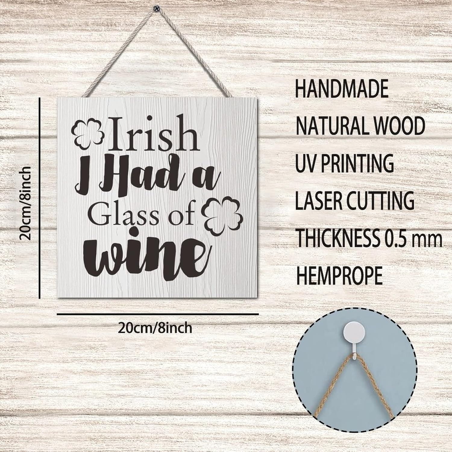 Vrurinss 8x8 Inch Decorative Wood Sign Plaque