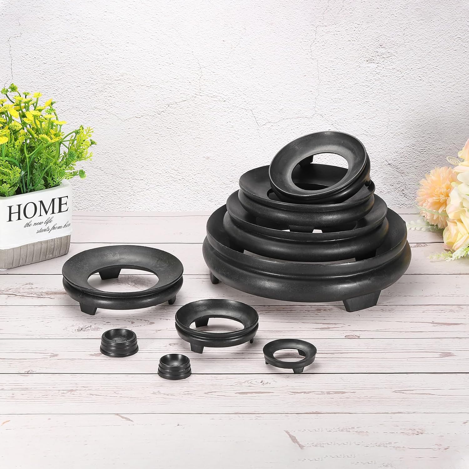 MECCANIXITY Ball Display Stand Black 12cm Pack of 2