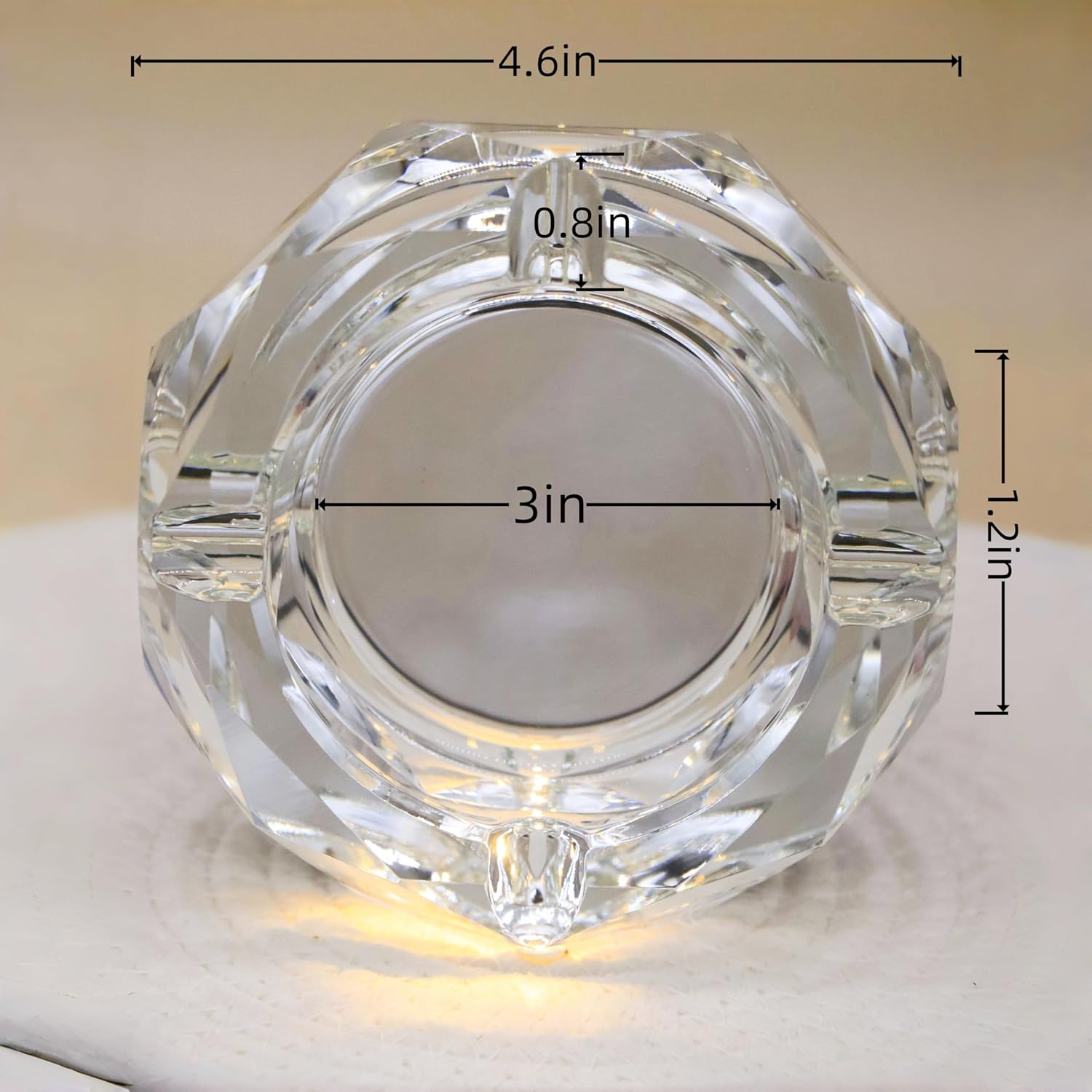 Coomin Crystal Glass Ash Tray with Iridescent Finish