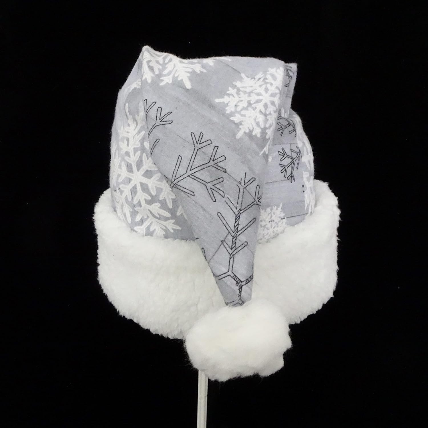 Gray Snowflake Santa Hat for Christmas Celebrations