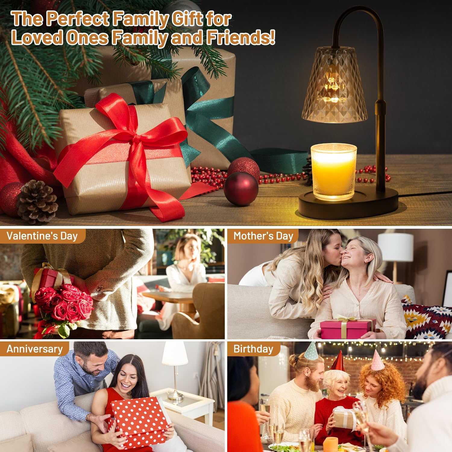 Candle Warming Lamp with Timer and Adjustable Height