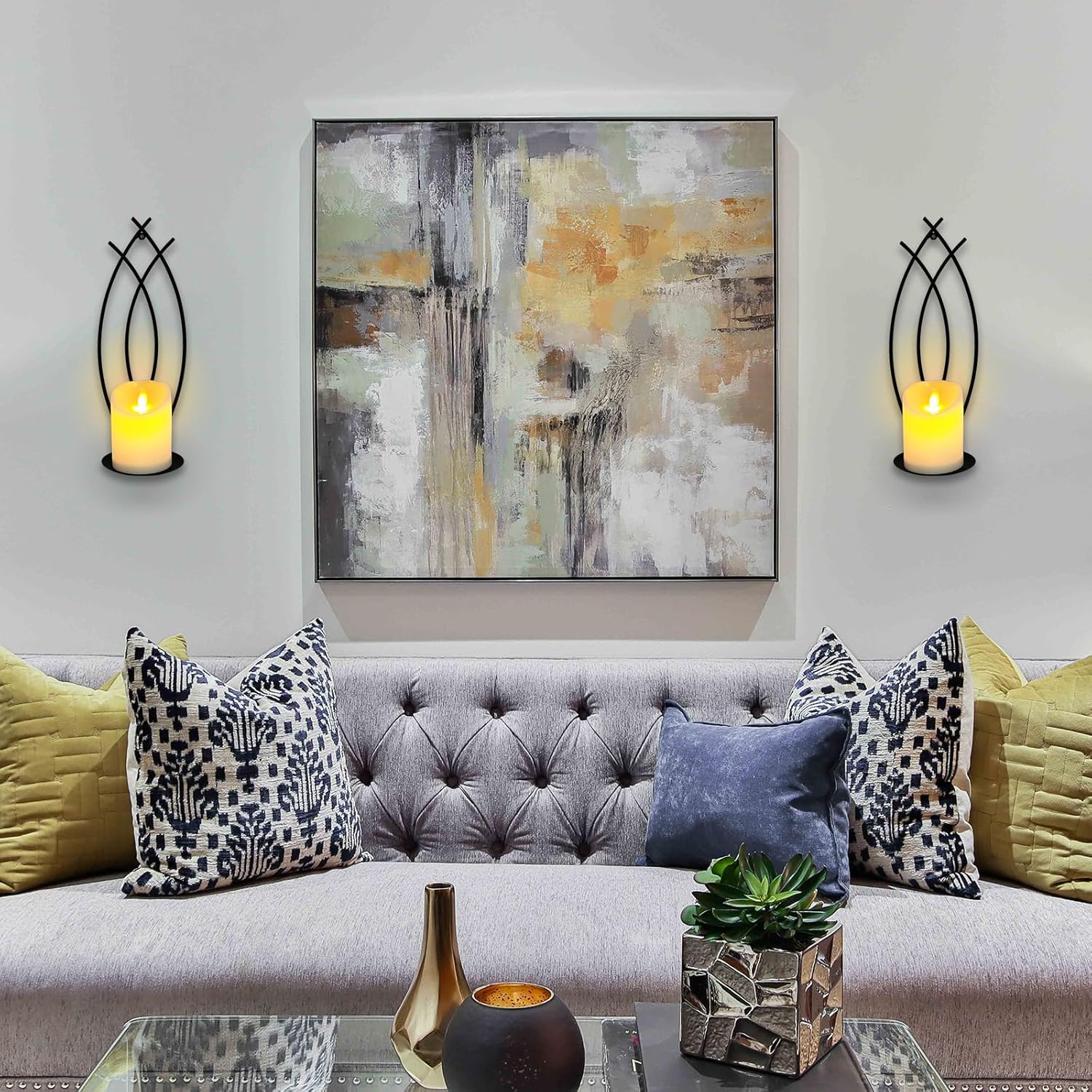 Snail Garden Wall Candle Sconces Holder Set of 2