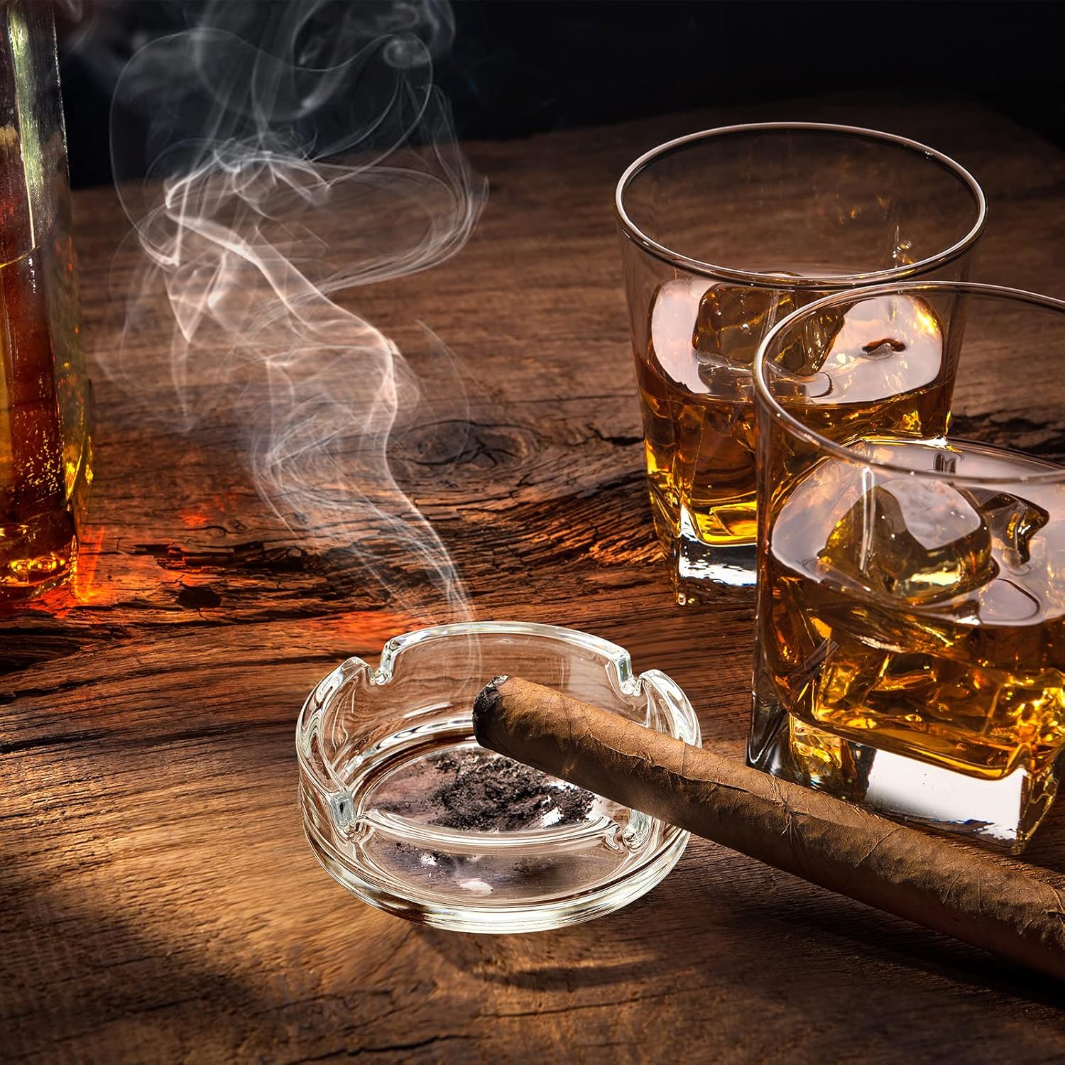 Fabbay Clear Glass Ashtrays Set of 12 for Cigarettes