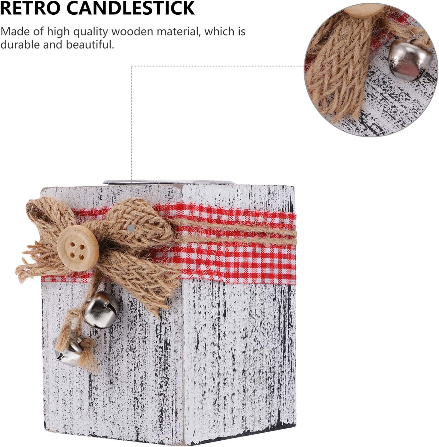 Vintage Wooden Christmas Candle Holder