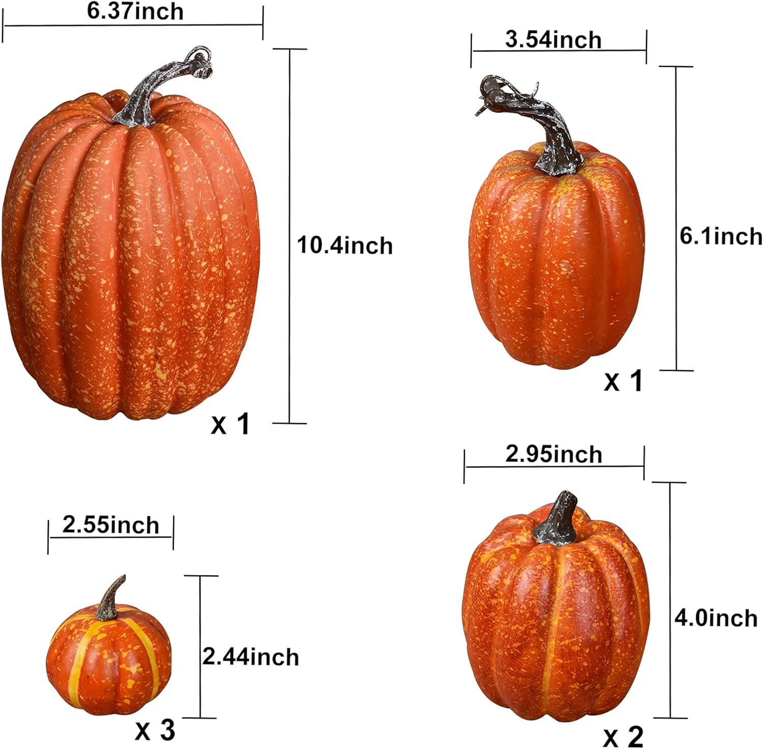 DearHouse 7Pcs Artificial Pumpkin Fall Decor Set