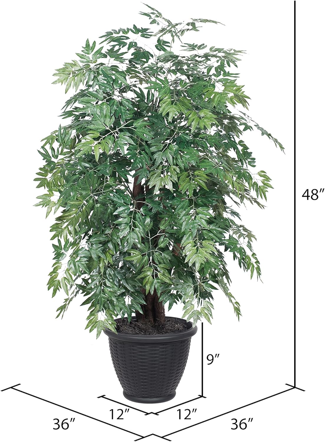 Vickerman 4 Foot Indoor Artificial Ming Aralia Bush