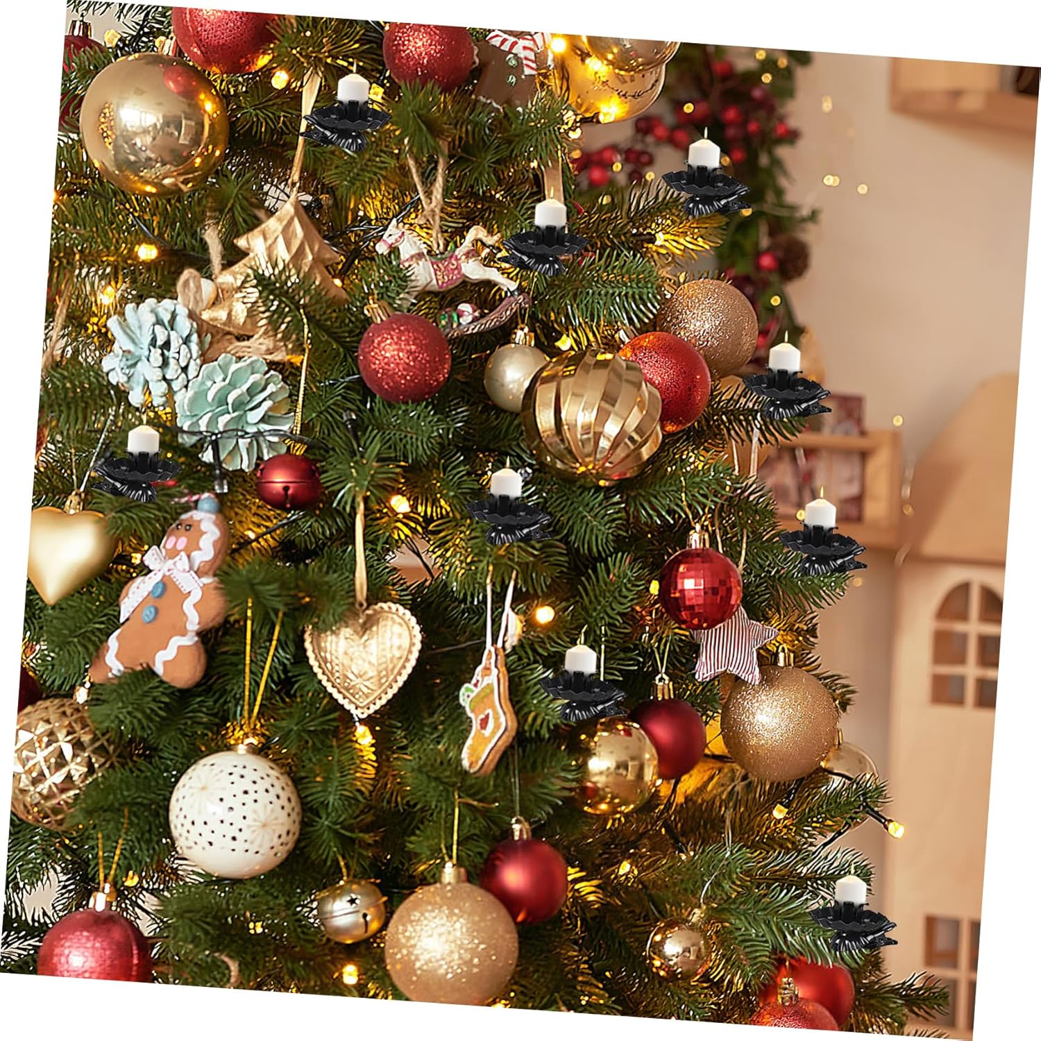 ABOOFAN 20pcs Metal Candle Clips for Christmas Tree Decoration