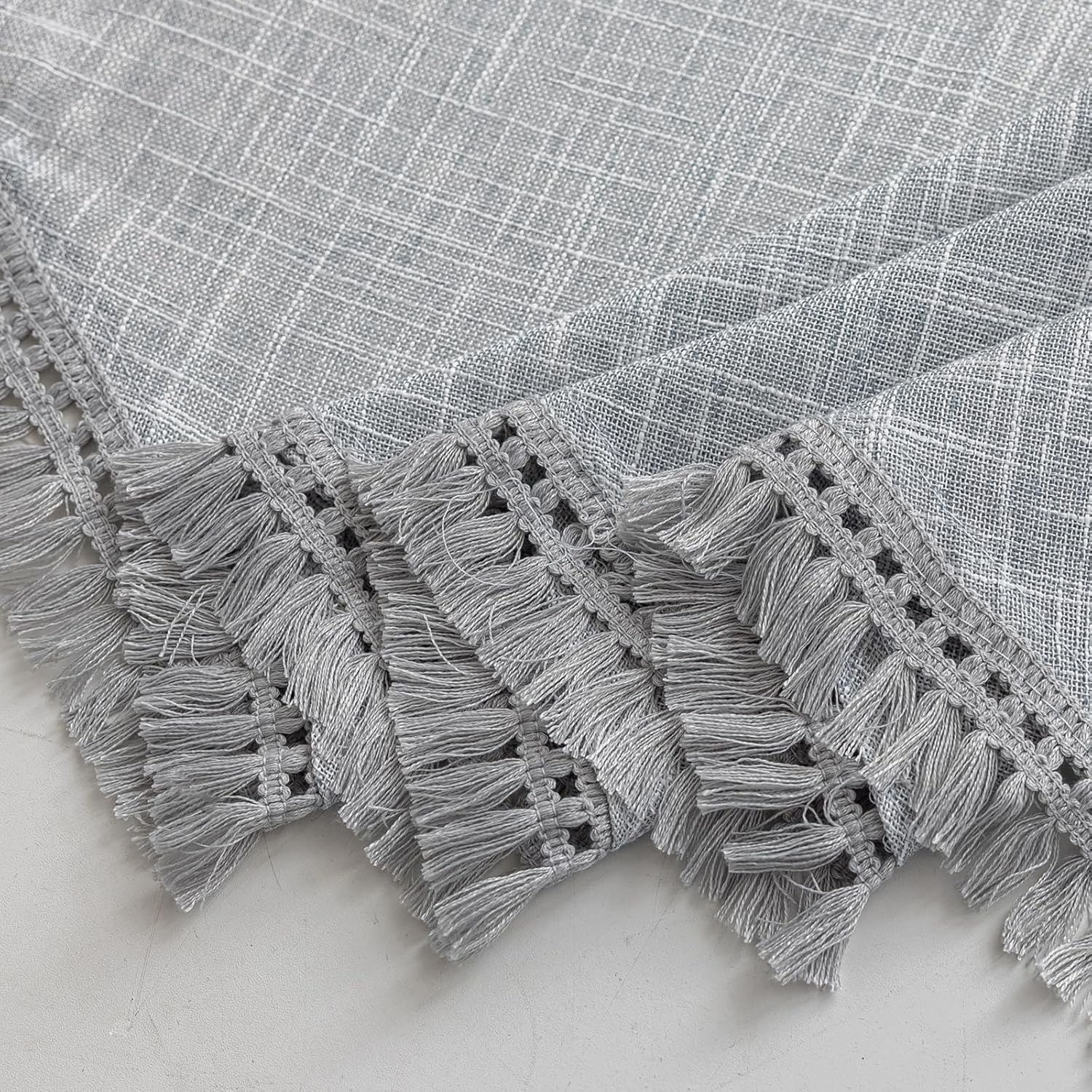 Beda Home Linen Textured Swag Valance - Grey 36x36 Inch 1 Pair