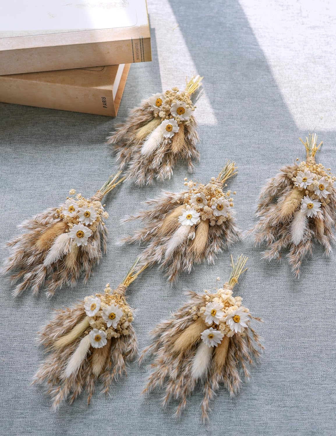 Xins Convey Mini Dried Flower Bouquet Set of 6 Brown