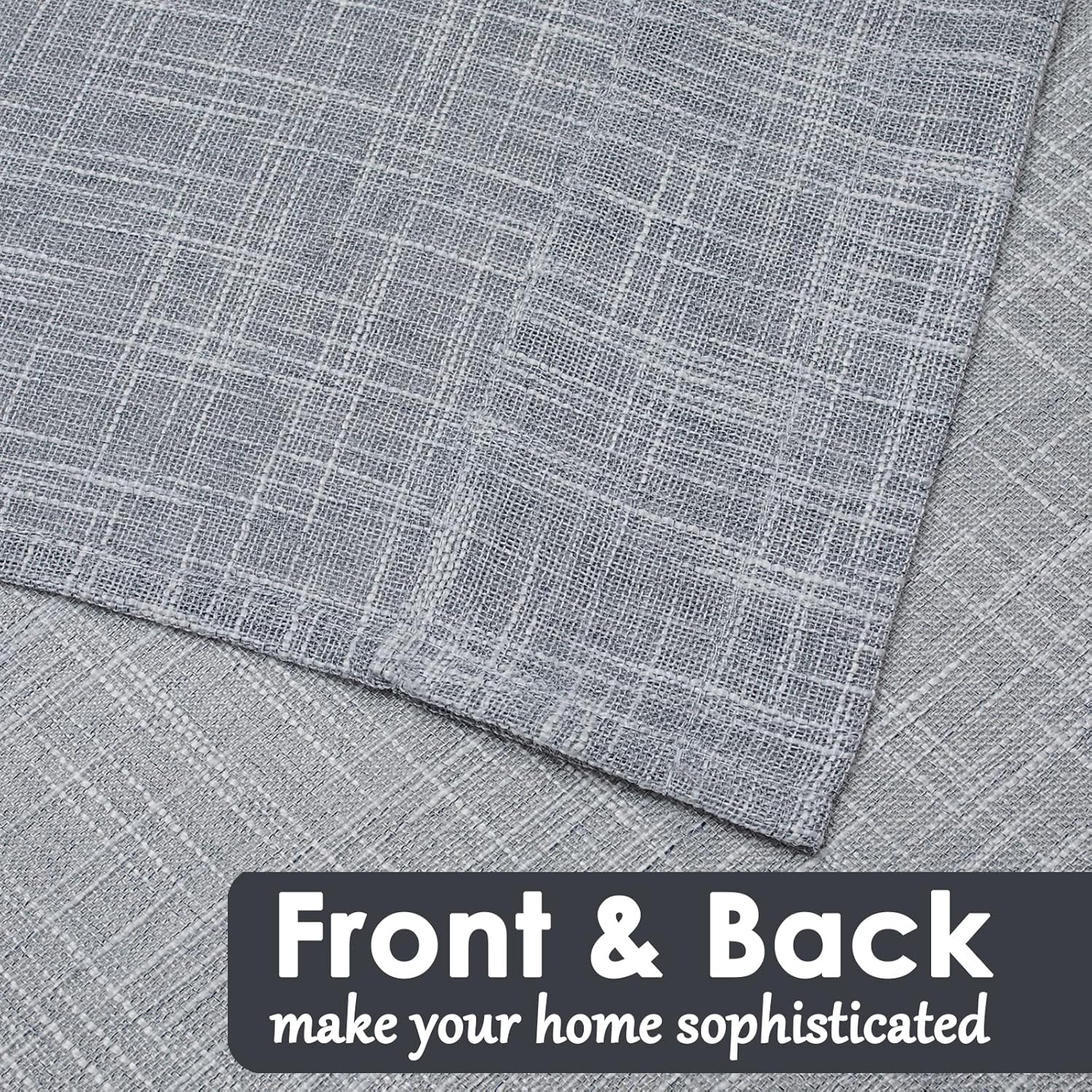 Beda Home Linen Textured Swag Valance - Grey 36x36 Inch 1 Pair